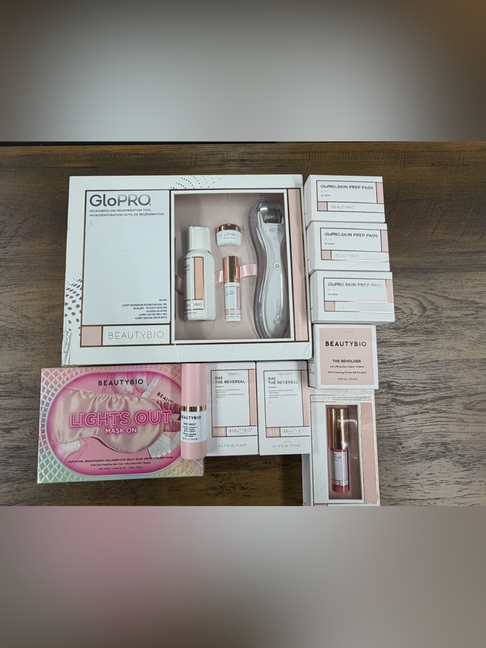 BeautyBio 10 Piece Skincare Bundle GloPRO Microneedling R45 The Reversal NEW
